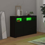 Sideboard with LED Lights Black 115.5x30x75 cm 804338