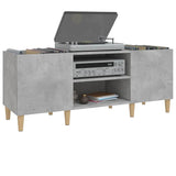 Record Cabinet Concrete Grey 121x38x48 cm Engineered Wood 831929