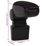 Car Armrest Black 14.5x31.5x cm ABS 154664