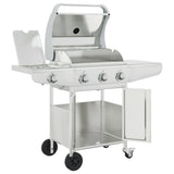 Gas BBQ Grill with 4 Burners Silver Stainless Steel 3214255