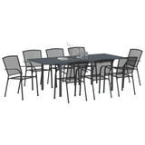 Garden Dining Set 9 pcs Anthracite Steel 3378834