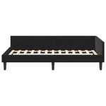 Corner Bed Frame Black 100 x 200 cm Velvet and Engineered wood 42016169