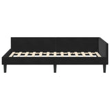 Corner Bed Frame with Headboard Black 100 cm x 200 cm Velvet 42016169