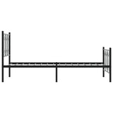 Metal Bed Frame without Mattress with Footboard Black 80x200cm 376137