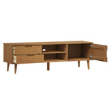 TV Cabinet MOLDE Brown 158x40x49 cm Solid Wood Pine 4013412