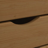 Rolling Cabinet with Drawers MOSS Honey Brown Solid Wood Pine 355891