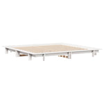 Bed Frame without Mattress White 200x200 cm Solid Wood Pine 3302262