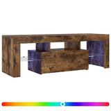 TV Cabinet with LED Lights Smoked Oak 120x35x40 cm 815666