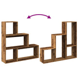 Room Divider Bookcase 3-Tier Old Wood 123x29x123 cm Engineered Wood 857992