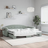 Daybed with Trundle without Mattress Light Grey 90x190 cm 3197391