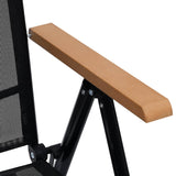 Folding Garden Chairs 4 pcs Aluminium and Textilene Black 41733