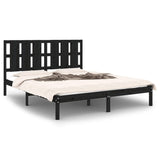 Bed Frame without Mattress Black 150x200 cm King Size Solid Wood 3105609