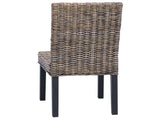 Dining Chair 2 pcs Solid Mahogany Wood Black Wash 42012421