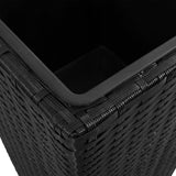 Garden Raised Beds 3 pcs Poly Rattan Black 40534