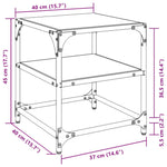 ZNTS Coffee Tables with Transparent Glass Top 2 pcs 40x40x45 cm Steel 846003