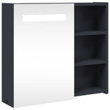 Bathroom Mirror Cabinet with LED Light Grey 60x13x52 cm 357970
