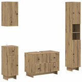 4 Piece Bathroom Cabinet Set EDE Artisan Oak Engineered Wood 3417908