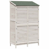 Garden Shed with Roof White 106 x 56 x 176.5 cm Solid Fir Wood 42033465