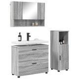 Bathroom Furniture Set with Drawer with Shelf 3 pcs Grey Sonoma 3393029