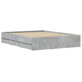 Bed Frame with Drawers without Mattress Concrete Grey 140x200 cm 3207276