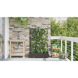 Garden Planter 2 pcs Brown 80 x 40 x 126 cm PP 42002827