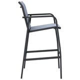 48119 Garden Bar Chairs 4 pcs Grey Textilene
