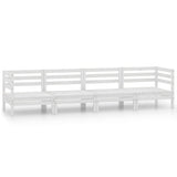 4 Piece Garden Lounge Set White Solid Pinewood 3082503
