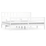 Bed Frame without Mattress White Solid Wood 200x200 cm 3101109
