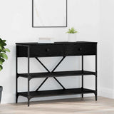 Console Table with Drawer Black Oak 100 x 34.5 x 75 cm Wood 871306