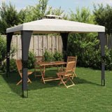 Gazebo with Double Roof Cream 2.98x2.98 m Steel 368440