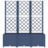 Garden Planter with Trellis Blue Grey 120x40x136 cm PP 318253