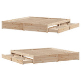 Bed Frame without Mattress 200x200 cm Solid Wood Pine 3301670