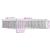 Outdoor Dog Kennel Silver 8x12x2 m Galvanised Steel 3190465