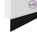 Screw-on Door Brush Seals 12 pcs White 100 cm Aluminium Alloy 42019556