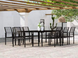 9 Piece Garden Dining Set Black 3099208