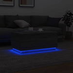 ZNTS Coffee Table with LED Lights Grey Sonoma 90x50x40 cm 839880