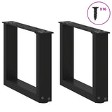 Coffee Table Legs U-Shaped 2 pcs Black 30x cm Steel 4013128