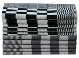 50 Piece Towel Set Black and White Cotton 136293