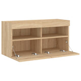 TV Wall Cabinet with LED Lights Sonoma Oak 80x30x40 cm 837201
