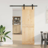 Sliding Door with Hardware Set 70x210 cm Solid Wood Pine 3332652