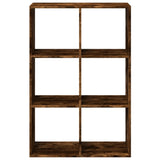 Room Divider Bookcase Smoked Oak 69.5x29x103.5 cm Engineered Wood 858016
