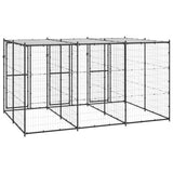 Outdoor Dog Kennel Steel with Roof 7.26 m 3082250