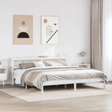 Bed Frame without Mattress White 180x200 cm Super King Solid Wood Pine 3305729