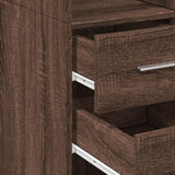 Slim Storage Cabinet Brown Oak 30x42.5x225 cm Engineered Wood 3281272