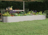 Garden Raised Bed Galvanised Steel 260x40x36 cm Silver 318882