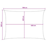 Sunshade Sail Light Grey and White 5 x 7 m HDPE 42032957