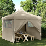 Foldable Party Tent Pop-Up with 4 Sidewalls Taupe 4004930