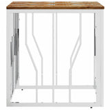 Coffee Table Silver Stainless Steel and Solid Wood Reclaimed 350048
