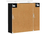 Bathroom Mirror Cabinet Black Oak 60 x 14.5 x 70 cm 889192