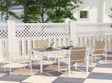 5 Piece Garden Furniture Set with 4 Armchairs and Tempered Glass Table Top, for Deck, Balcony T3398P313541